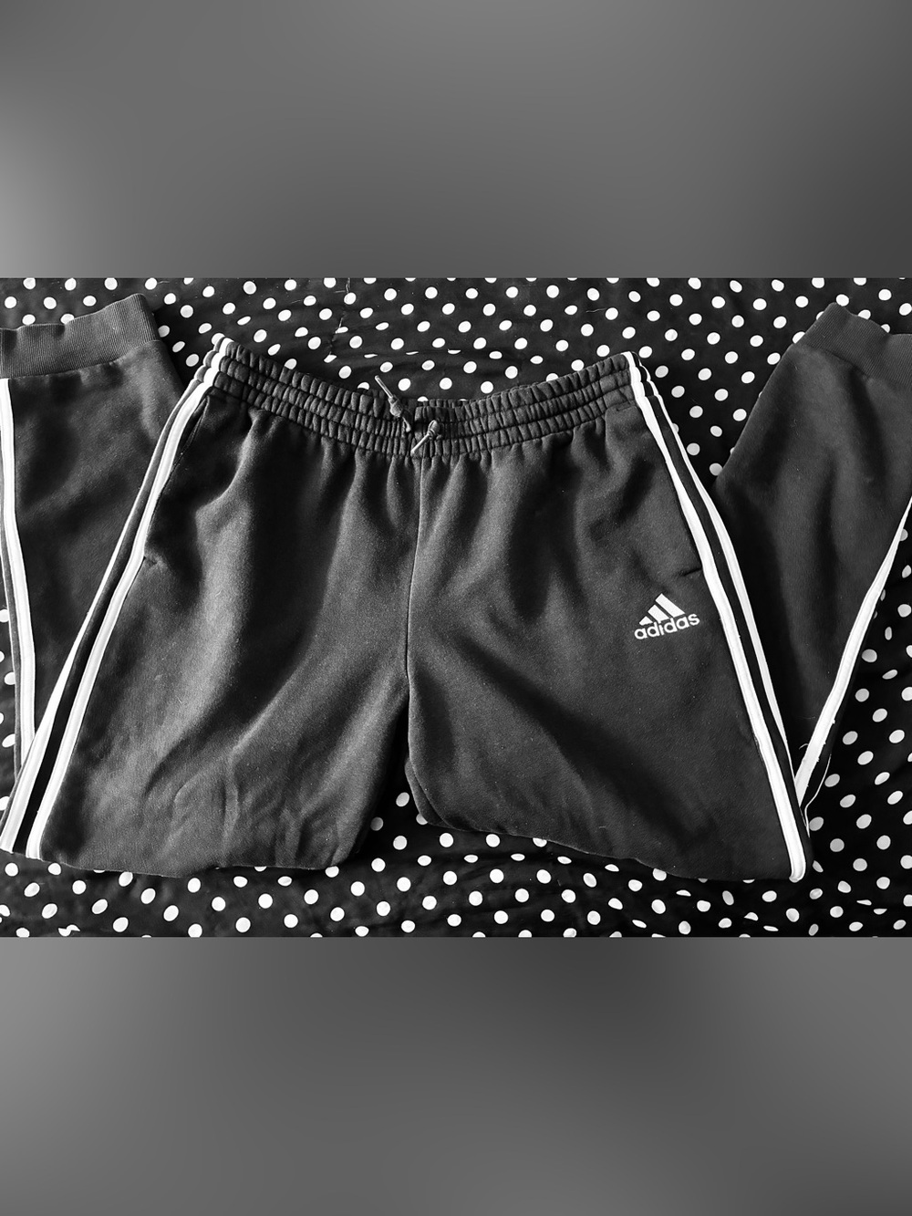 adidas Women’s Black Athletic Sweatpants w/ White Stripes